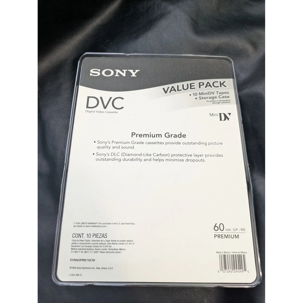 Sony MiniDV Tapes 10 Pack Value Pack DVM60PRR Premium Grade Storage Case NEW